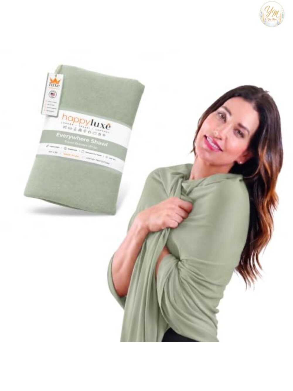 Tencel Modal Travel Wrap Pashmina Shawl UPF 50+ Packable Made USA